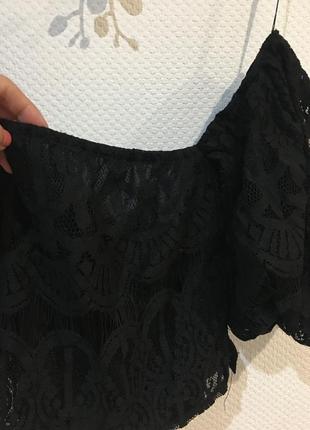 Блуза чёрная гипюровая майка топ майка missguided asos5 фото