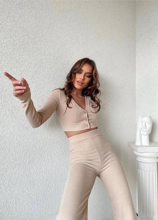 Стильный костюм трикотаж рубчик