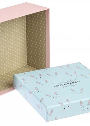 Подарункові коробки квадратні "little rabbit" (комплект 3 шт), розм.l: 22*22*10 cм3 фото