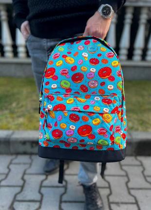 Крутый рюкзак голубой с пончики женский / мужской / детский1 фото