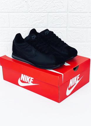 Кросівки чоловічі nike cortez nylon all black кроссовки мужские найк кортез черные3 фото