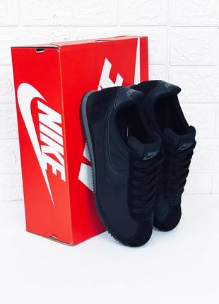 Кросівки чоловічі nike cortez nylon all black кроссовки мужские найк кортез черные8 фото