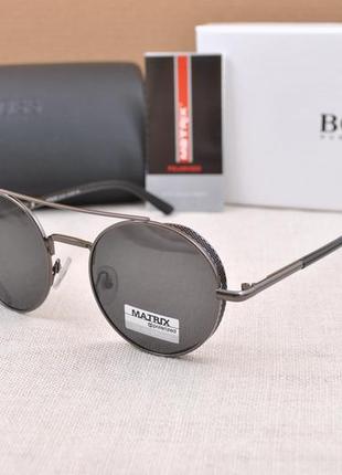 Фірмові чоловічі сонцезахисні круглі окуляри matrix polarized mt8436