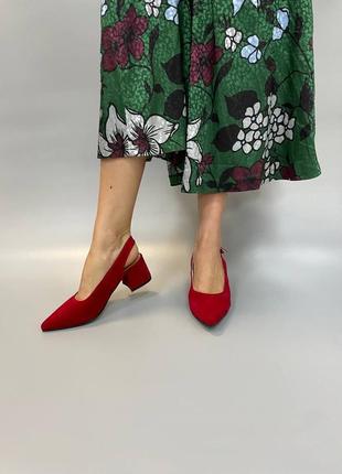 Эксклюзивные туфли из натуральной итальянской кожи и замша женские на каблуке5 фото
