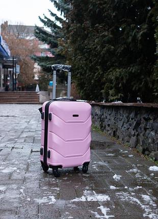 Чемодан пластиковый wings 147 большой l розовый