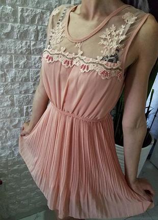 Платье короткое гофре 3