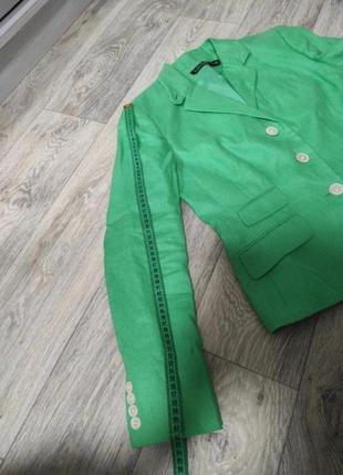 Зеленый пиджак жакет тренд база ralph lauren льняной блейзер из льна5 фото