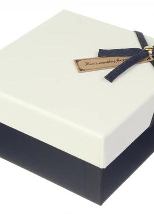 Подарункові коробки квадратні білі з бантом (комплект 3 шт), розм.l: 22*22*10 cм2 фото