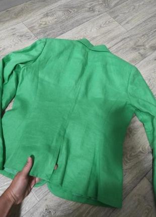 Зеленый пиджак жакет тренд база ralph lauren льняной блейзер из льна7 фото