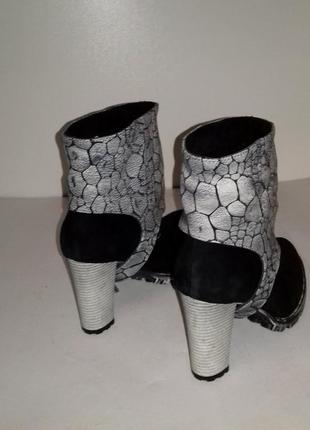 Кожаные сапожки ботинки ботильоны (демисезон), кожа / замш, 38 размер2 фото