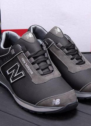 Мужские кожаные кроссовки nb clasic black