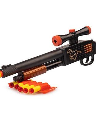 Игрушечный дробовик "tosan"  golden gun 925gg с мягкими пулями2 фото