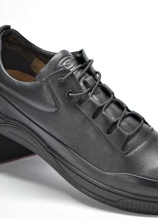 Мужские модные спортивные кожаные туфли черные kadar 4217988