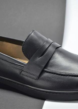 Мужские модные кожаные туфли лоферы черные kadar 38709881 фото