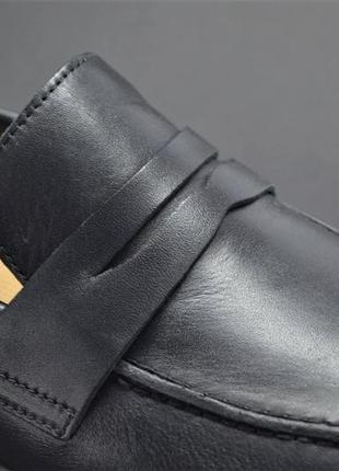 Мужские модные кожаные туфли лоферы черные kadar 38709884 фото