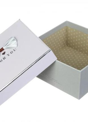 Подарункові коробки квадратні білі з бантом (комплект 3 шт), розм.l: 22*22*10 cм2 фото
