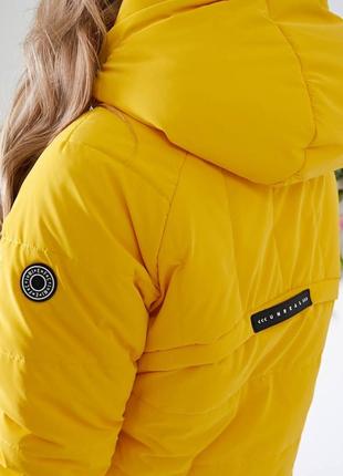 Куртка кокон  стильна пуховик 1010 жовта жовтого кольору 44-547 фото