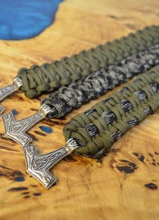 Браслет с молотом тора со змеями плетение на выбор из паракорда + брелок в подарок4 фото