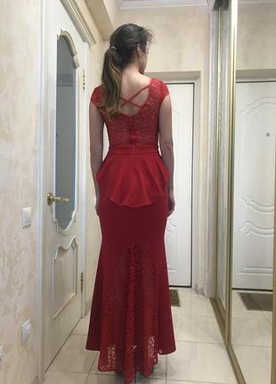 Вечернее красное платье2 фото