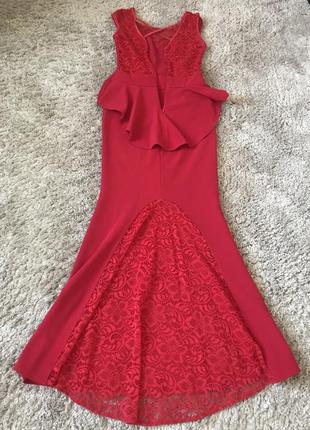 Вечернее красное платье3 фото
