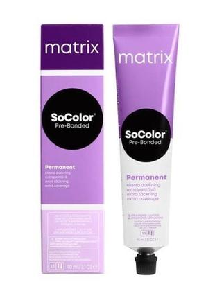 Matrix  socolor pre-bonded extra 507 av coverage перманентная краска для волос 90 мл. краска для седых волос1 фото