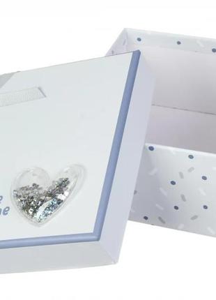 Подарункові коробки квадратні з сердечком (комплект 3 шт), розм.l: 22*22*10 cм2 фото