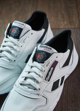 Кроссовки мужские натуральна кожа белые reebok10 фото