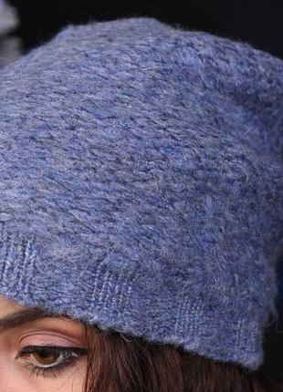 Жіноча ангорова шапка на флісі в кольорах6 фото