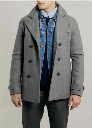 Стильное шерстяное пальто бушлат🍃чоловіче пальто бушлат
