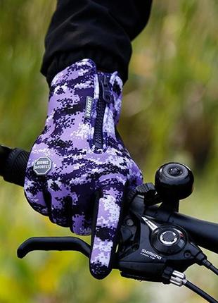 Осенне зимние спортивные вело мото лыжные тактические перчатки "m" с сенсорной накладкой8 фото