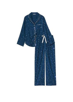Фланелевая женская пижама victoria's secret, кофта и штаны, домашний костюм звезды размер m4 фото
