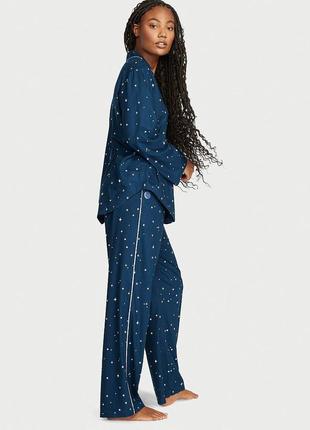 Фланелева жіноча піжама victoria's secret, кофта та штани, домашній костюм зірки розмір m2 фото