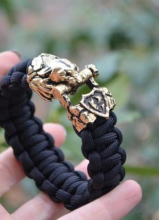 Браслет пантера з гравіюванням із паракорду та латуні під замовлення + брелок у подарунок5 фото