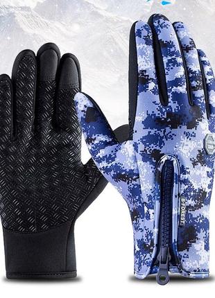 Осенне зимние спортивные вело мото лыжные тактические перчатки xl с сенсорной накладкой7 фото
