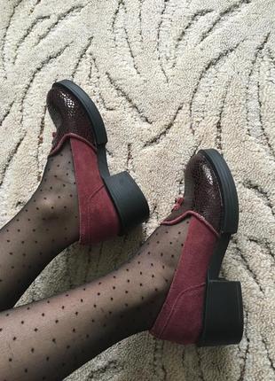 Лофери туфлі черевики бордо