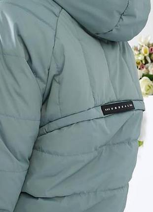 Куртка кокон стильна молодіжна 1010/1 шавлія світло зеленого  кольору3 фото