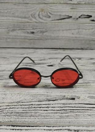Солнцезащитные очки красные унисекс в металлической оправе2 фото