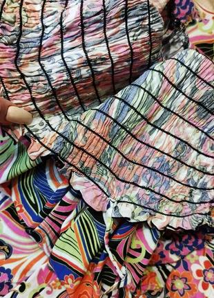 ❤️ длинное платье яркий сарафан разноцветный хлопковый хлопок котон на брителях макси впол натуральный8 фото