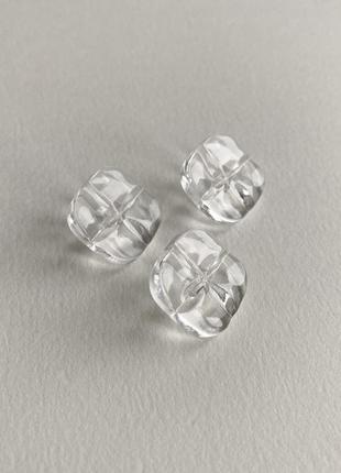 Пуговица костюмная квадратная фігурная прозрачная с ушком прозрачная  22мм пластик