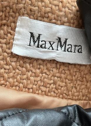 Женское кашемировое пальто рукава кожа, пальто с кожаными рукавами maxmara, куртка плащ кардиган2 фото