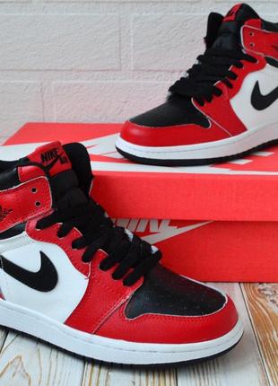 Женские высокие кожаные кроссовки nike live air jordan #найк