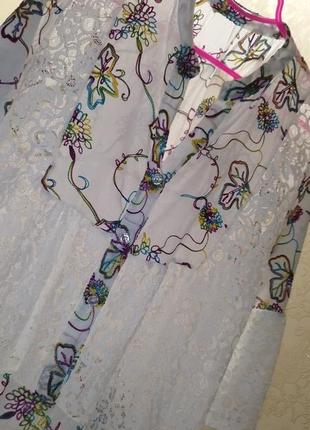 ❤️ итальянское платье туника со вставками кружева хлопок свободное оверсайз ярусы рюша  италия вышивка8 фото
