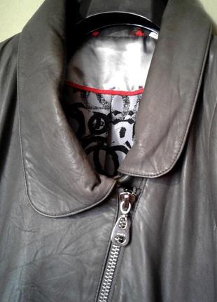 Стильная куртка косуха doma натуральная кожа с трикотажными вставками6 фото
