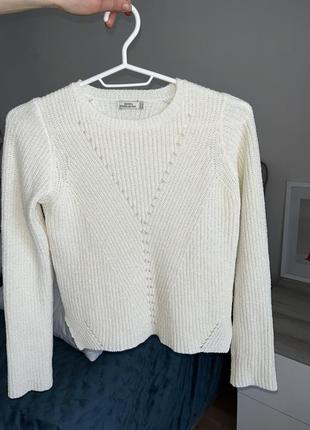Белый молочный джемпер свитер свитер s1 фото