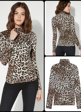 Знижка🔥 останній розмір 🔥🔥🔥водолазка, гольф з високим горлом в принт леопард 🐆🐆🐆