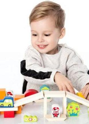 Деревянный конструктор городок для мальчиков, cubika 13913