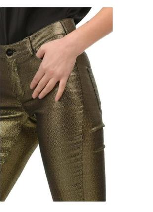 Джинсы skinny черные брюки золото золотистые3 фото