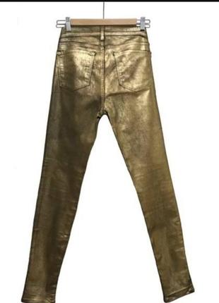 Джинсы skinny черные брюки золото золотистые6 фото
