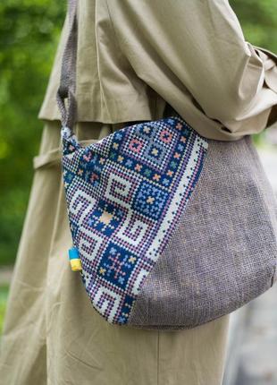 Текстильная женская сумка "леля" ручная работа.3 фото