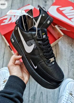 Nike air force 1 07 lv8 ultra black white, кроссовки найки форсы чёрные, кросівки найк форс чоловічі5 фото